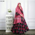 GS 060 by SHIRAAZ Baju Gamis Syar’i Monalisa Printing + Khimar Bubble Pop