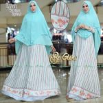 Lyra Stripe Syar’i by Be Glow Baju Gamis Syari Linen Linea Ivori