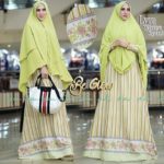 Lyra Stripe Syar’i by Be Glow Baju Gamis Syari Linen Linea Ivori