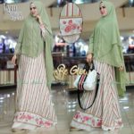 Lyra Stripe Syar’i by Be Glow Baju Gamis Syari Linen Linea Ivori