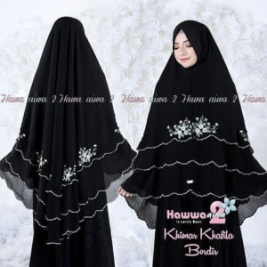 Khimar KHAFILA BORDIR by HAWWA AIWA 2 Bahan Ceruti Cantik