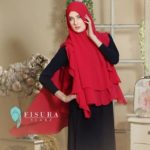 Khimar HALIMAH Ori by FISURA SCARF Kerudung Bahan Ceruti