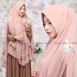 Khimar FAIZA MUMTAZA VOL 2 by HAWWA AIWA Kerudung Bordir Ceruti 2 Layer