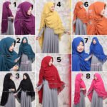 Khimar JAMEELA VOL 2 by HAWWA AIWA Kerudung Cantik Ceruti 3 Layer