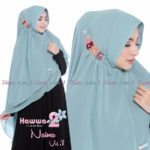 Khimar Naima Rose Vol 3 by Hawwa Aiwa Kerudung Ceruti 2 Lapis Aksen Bunga