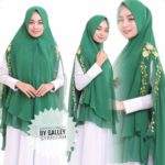 Khimar HANUM by GALLERY SYARIFAH Kerudung Bordir 2 Layer Bahan Ceruty