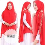 Khimar HANUM by GALLERY SYARIFAH Kerudung Bordir 2 Layer Bahan Ceruty