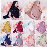 Khimar Afsheen by Qalisya Khimar Mini Bahan Sifon Porsche