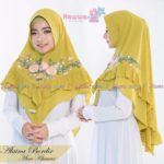 Khimar Alaina Bordir by Hawwa Aiwa Kerudung Pet Ceruty Babydoll 2 Layer