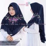 Khimar Alaina Bordir by Hawwa Aiwa Kerudung Pet Ceruty Babydoll 2 Layer