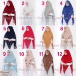 Khimar Basmah Vol 3 by HawwaAiwa Kerudung Bordir 2 Layer