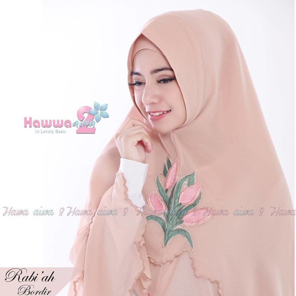 Khimar Rabi'ah Bordir Hawwa Aiwa Bahan Ceruty Babydoll 2 Layer No 05 2