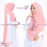 Khimar Zaina by Hawwa Aiwa Kerudung Bordir 2 Layer Bahan Ceruty Babydoll