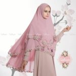 Khimar Nayyira by Qalisya Kerudung Syar’i Bordir 2 Layer Cerruti Babydoll