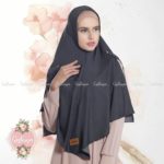 Khimar Safwana Denim by Qalisya Hijab Simple Bahan Tensil Denim