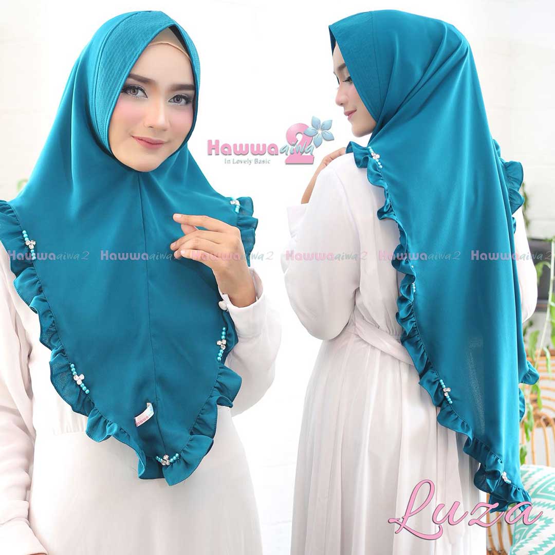  Khimar  Luza by Hawwa Aiwa Kerudung Mutiara  Bahan Crepe Barbie