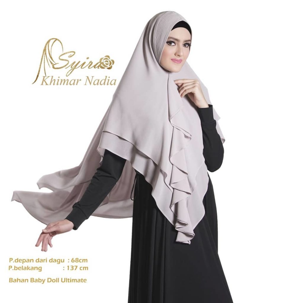 Khimar Nadia Polos by Syira Kerudung 2 Lapis iBahani iCerutii 