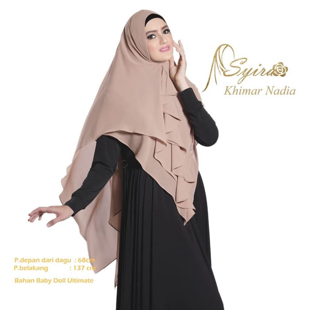 Khimar Nadia Polos by Syira Kerudung 2 Lapis Bahan Ceruti 