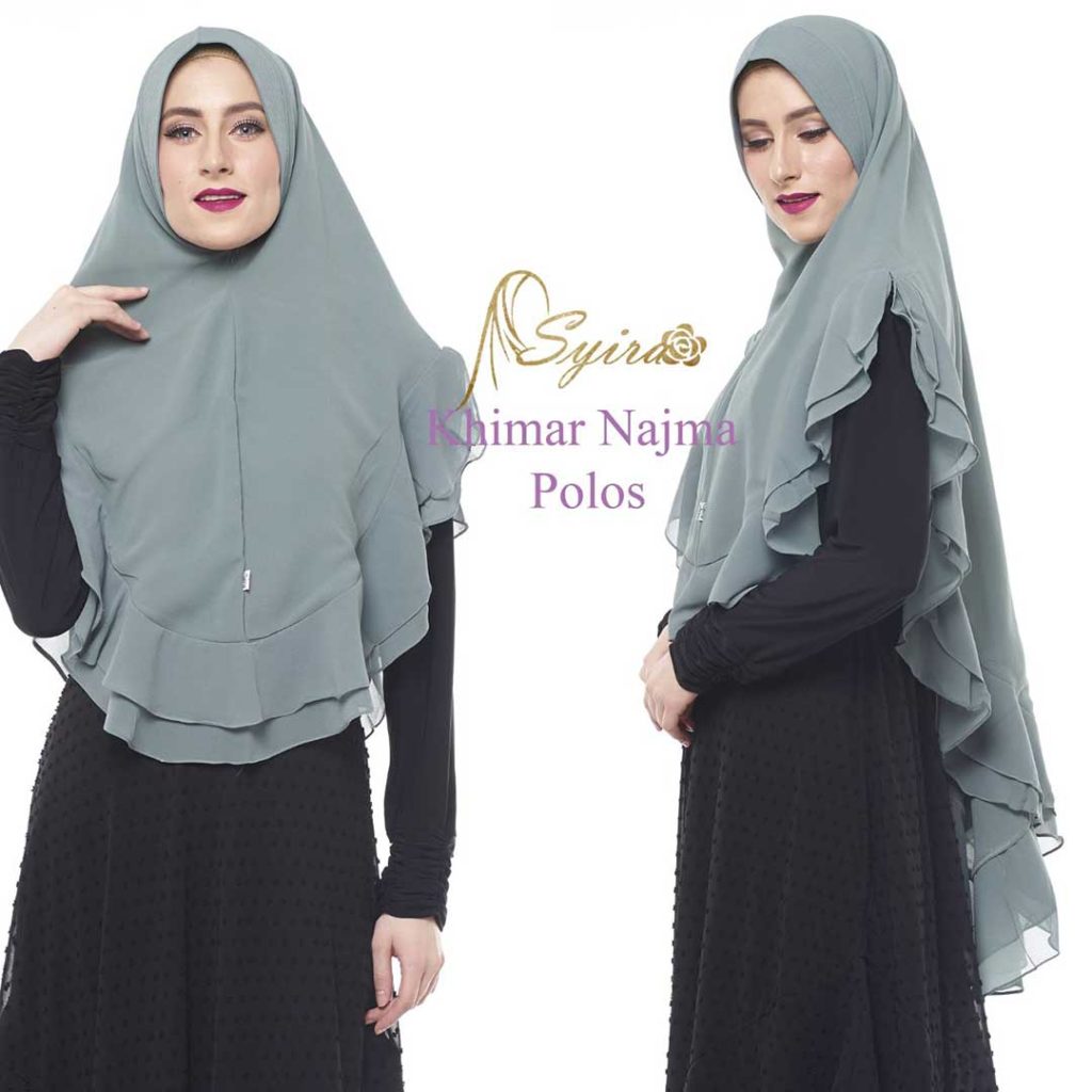 Khimar Najma Polos by Syira Kerudung 2 Layer Bahan Ceruty Ultimate 10