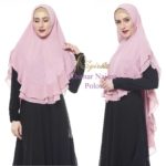 Khimar Najma Polos by Syira Kerudung 2 Layer Bahan Ceruty Ultimate