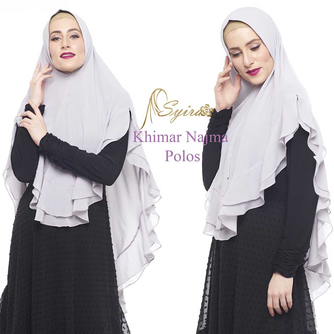 Khimar Najma Polos by Syira Kerudung 2 Layer iBahani Ceruty 