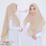 Khimar Rafika Kerudung Simple 2 Lapis Bahan Ceruti Babydoll Aksen Mutiara