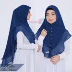 Khimar Rafika Kerudung Simple 2 Lapis Bahan Ceruti Babydoll Aksen Mutiara