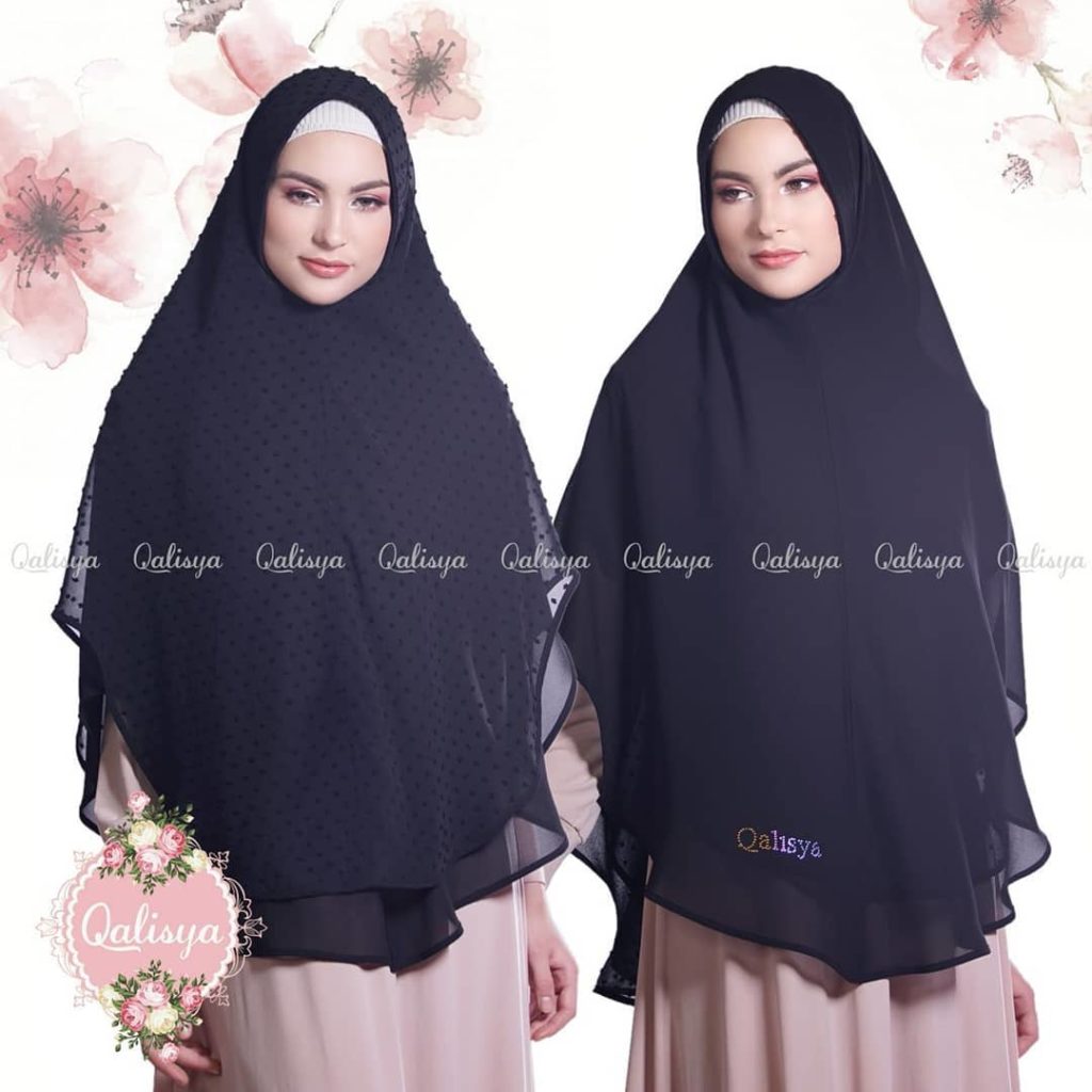 Khimar Marzia by Qalisya  Jilbab  Syari Bahan Ceruti 